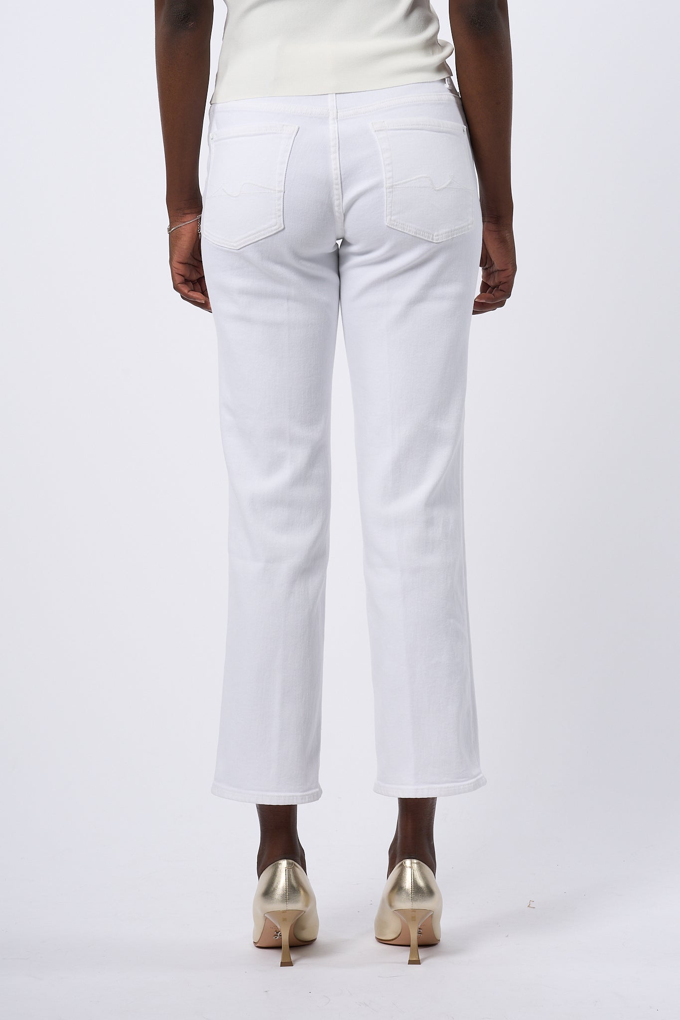 7 For All Mankind Jeans Calie Bianco Donna-6