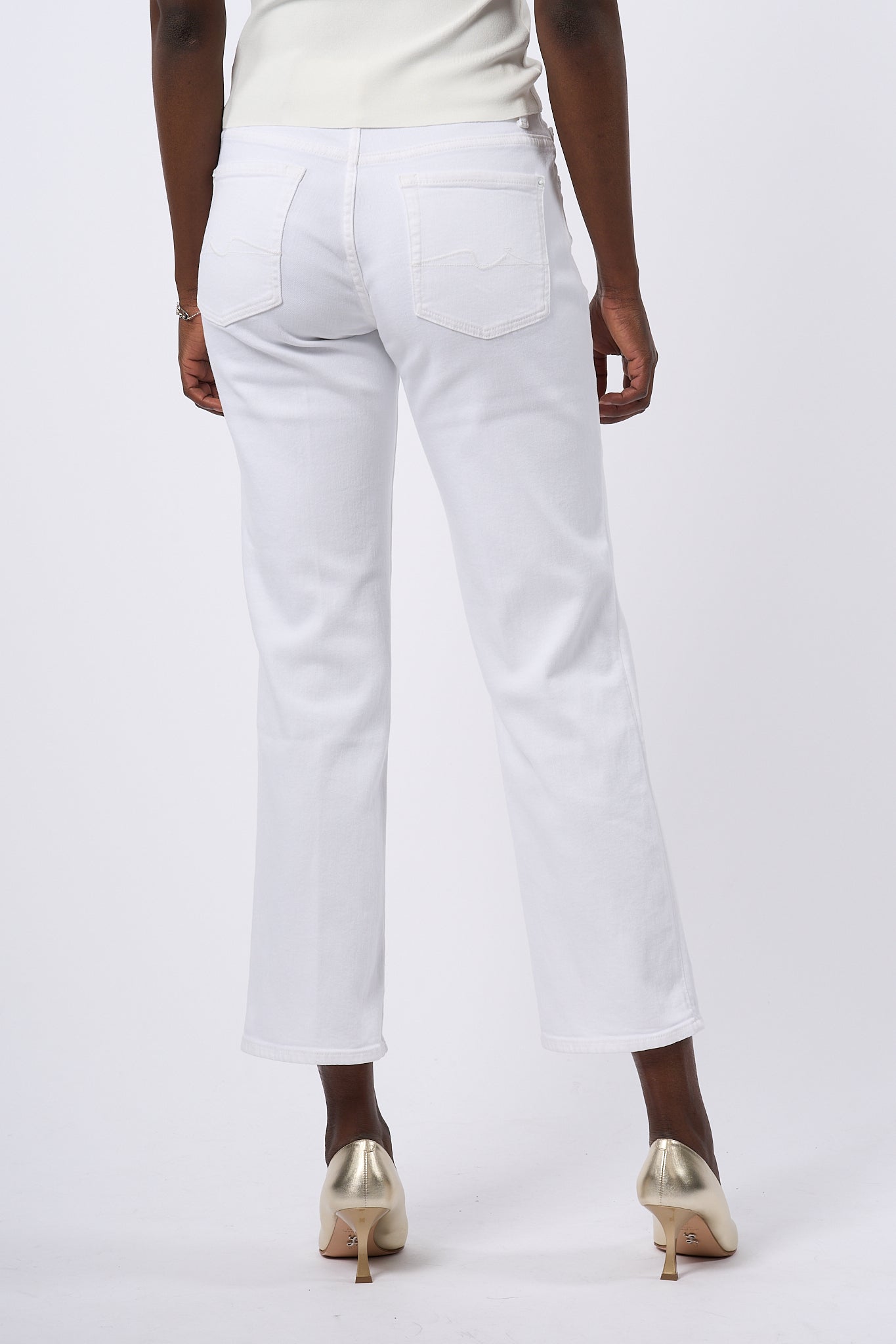 7 For All Mankind Jeans Calie Bianco Donna-5