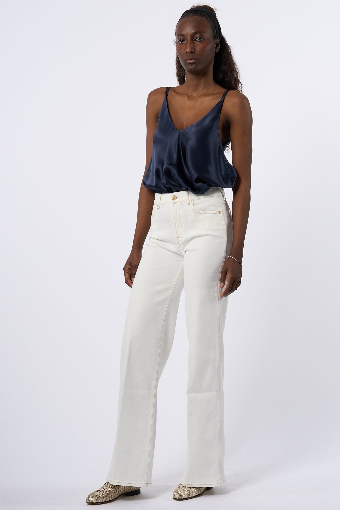 7 For All Mankind Jeans Lotta Bianco Donna-6