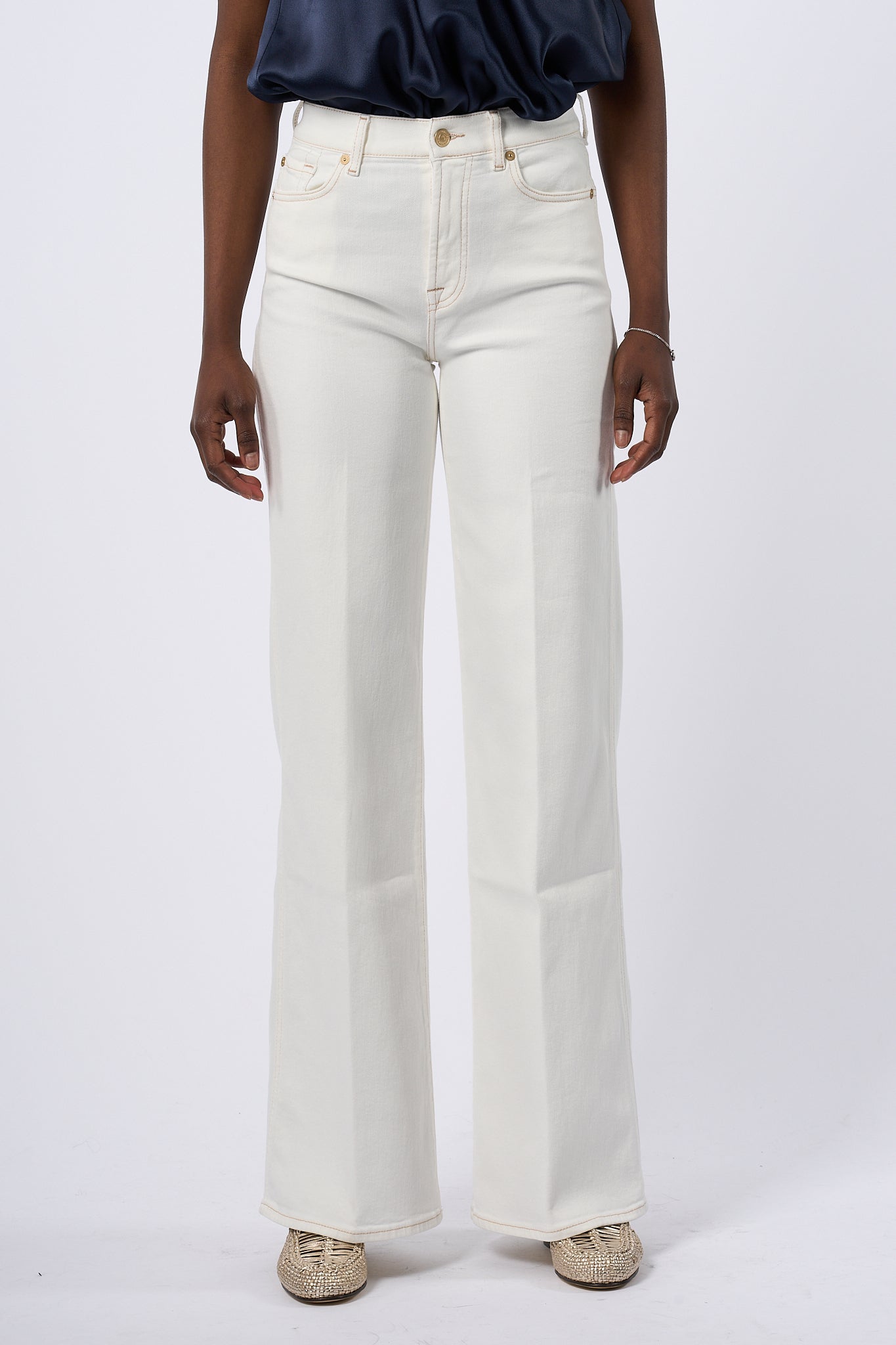 7 For All Mankind Jeans Lotta Bianco Donna-4