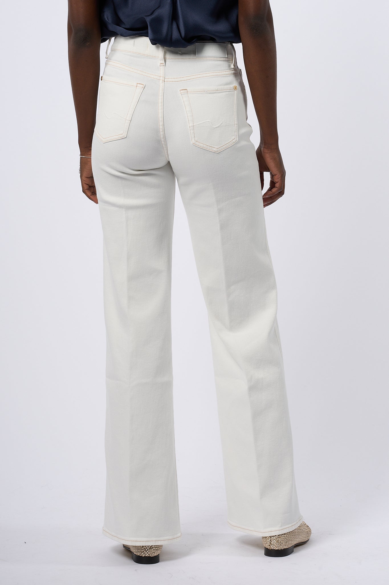 7 For All Mankind Jeans Lotta Bianco Donna-5