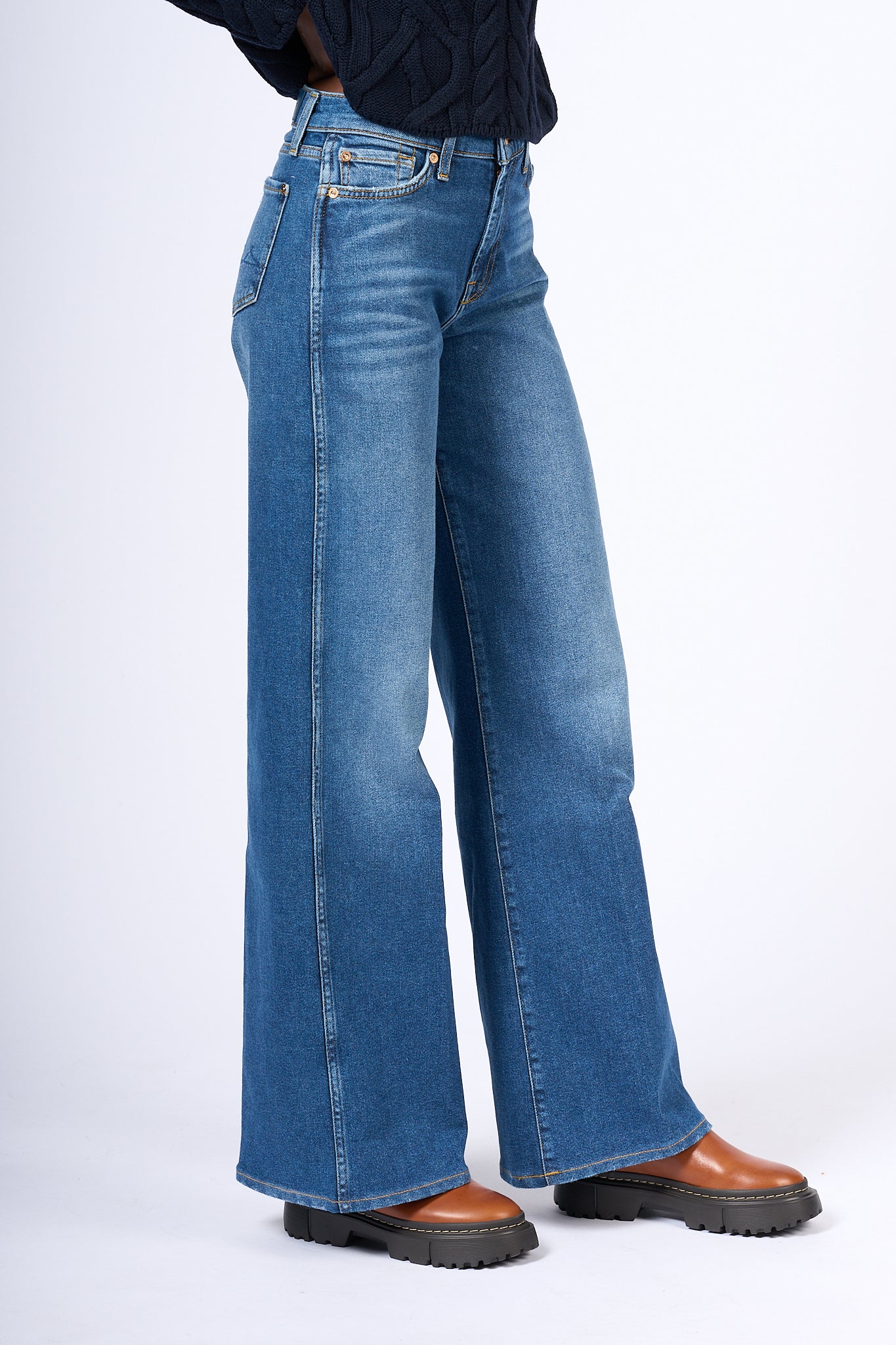 7 For All Mankind Jeans Lotta Wide Leg Blue Women-3