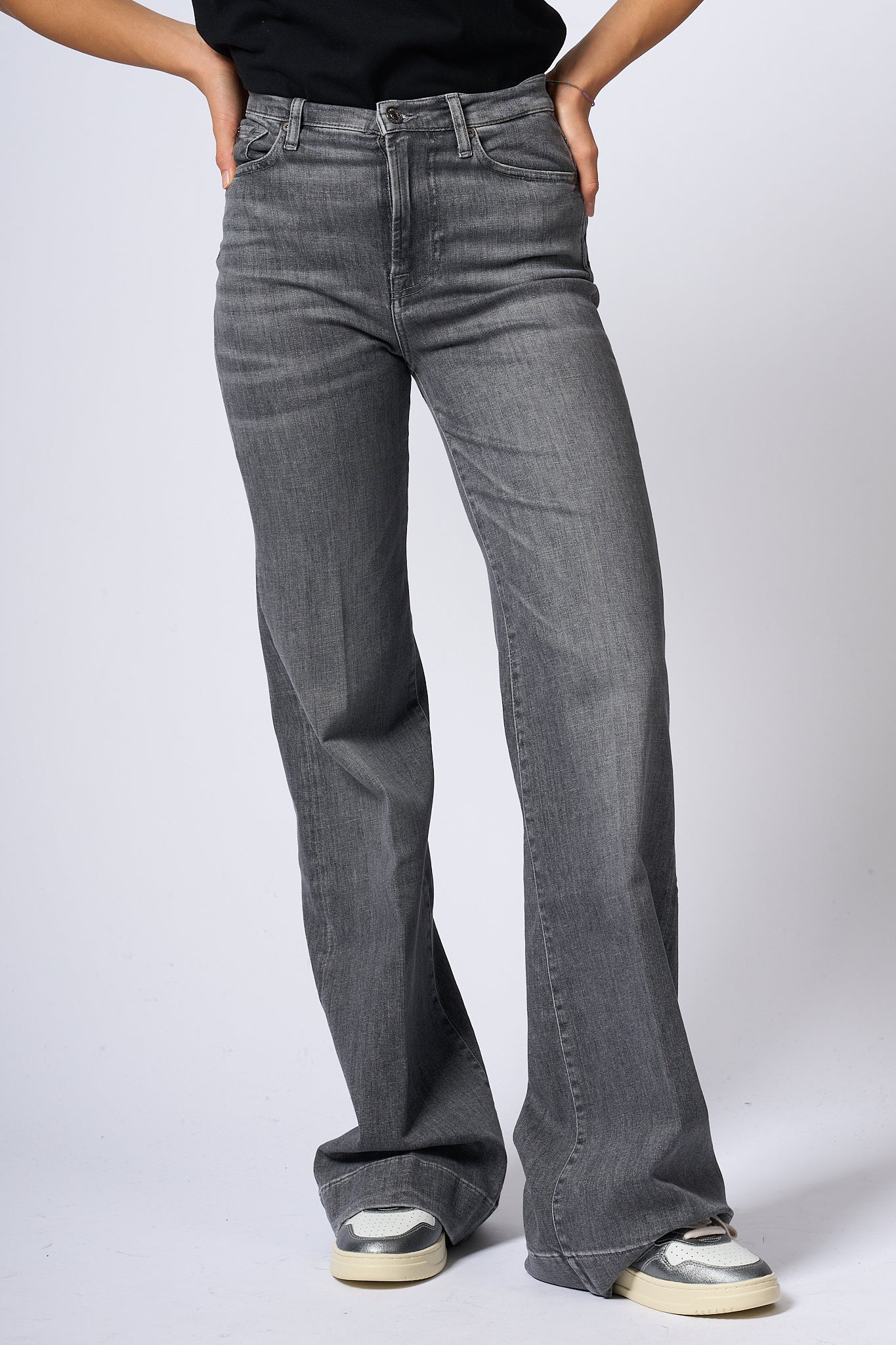 7 For All Mankind Modern Dojo Soho Grey Grigio Donna-3