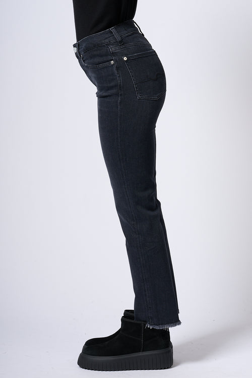 7 For All Mankind The Straight Crop Nero Donna