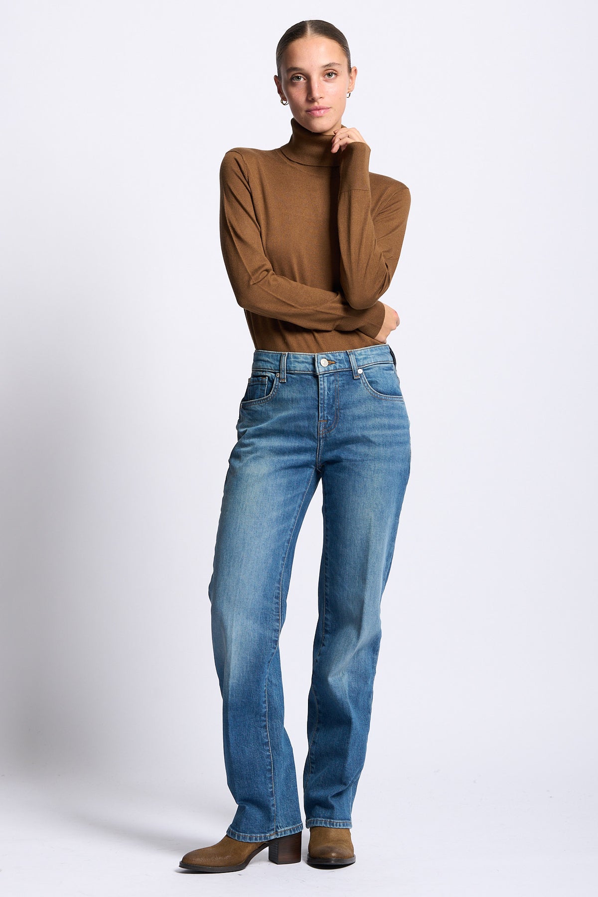7 for all mankind Jeans Calie Straight donna denim blu-3