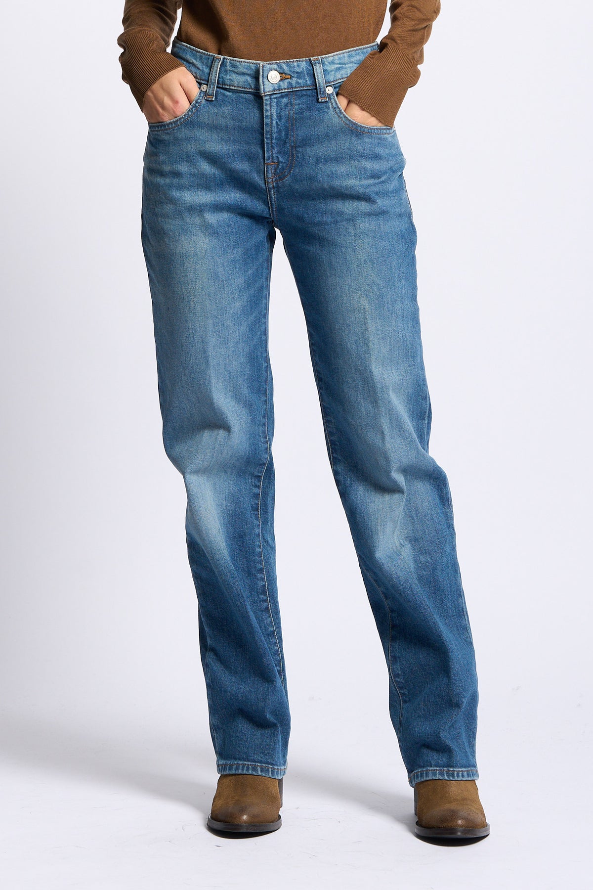 7 for all mankind Jeans Calie Straight donna denim blu-4