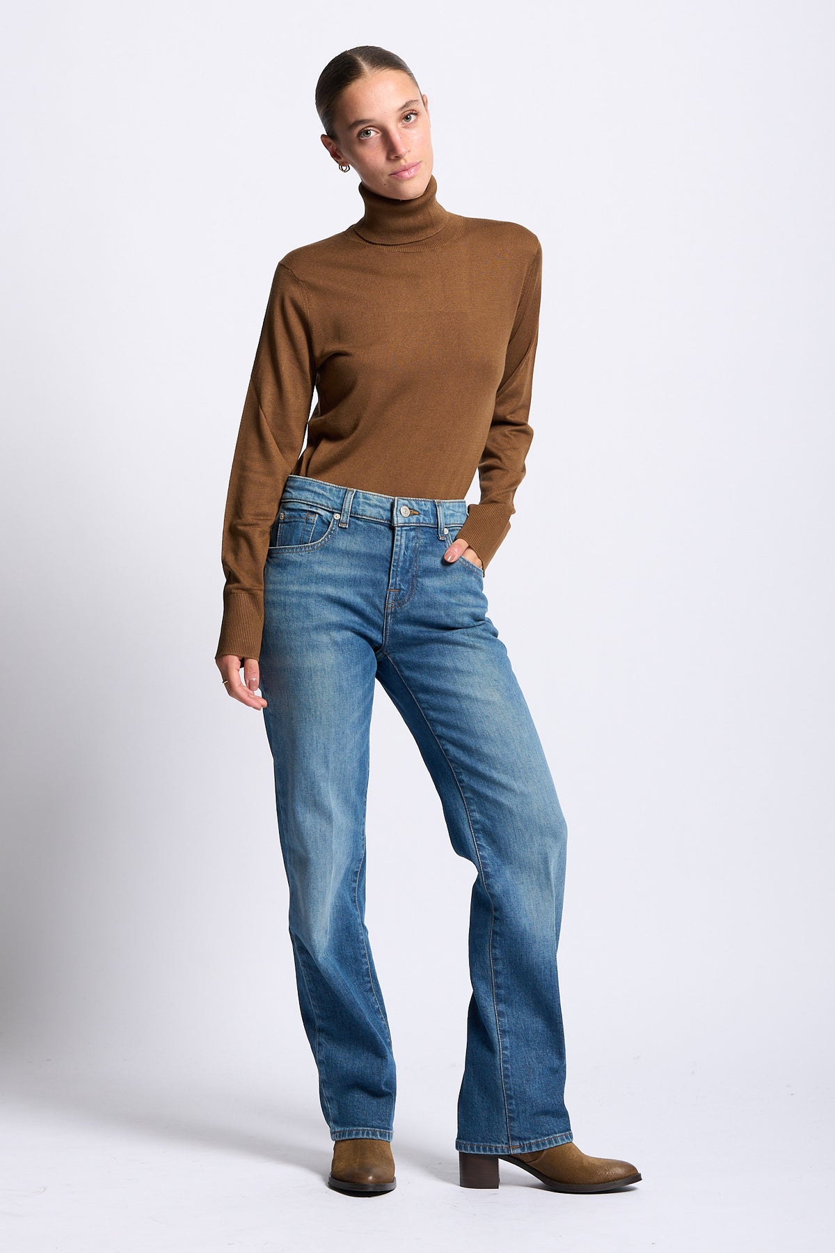 7 for all mankind Jeans Calie Straight donna denim blu-5