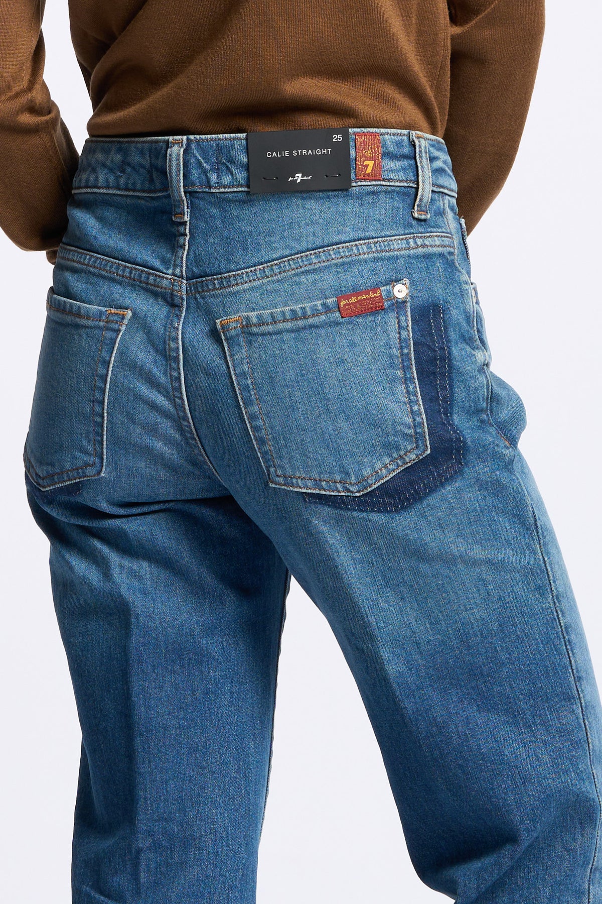 7 for all mankind Jeans Calie Straight donna denim blu-6