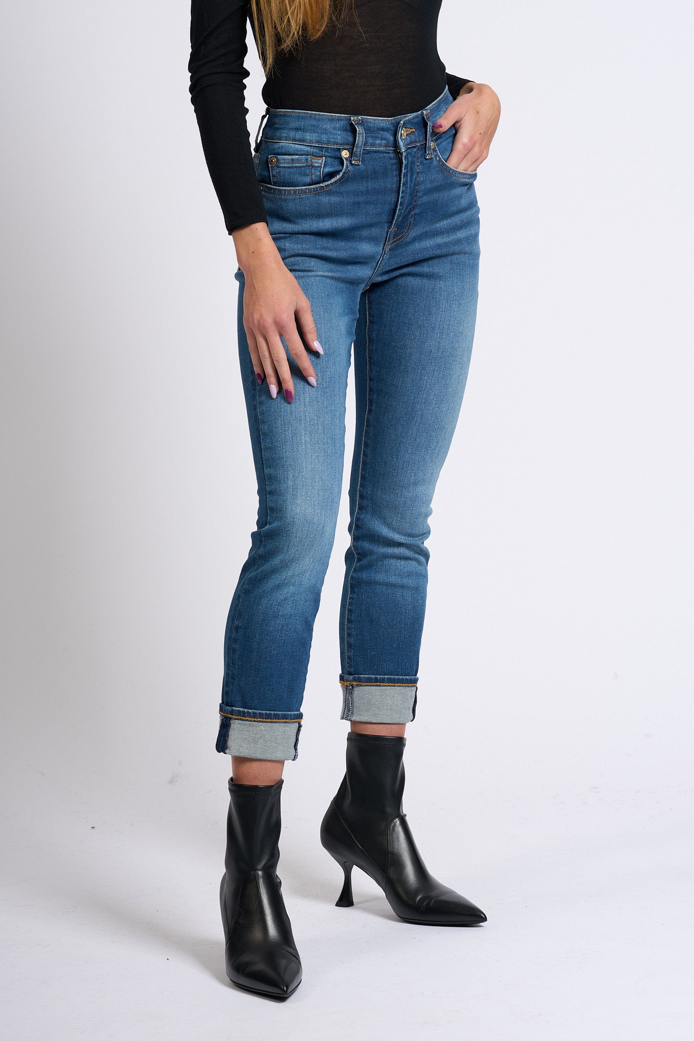 7 for all mankind  Jeans Relaxed Skinny Denim Donna-4