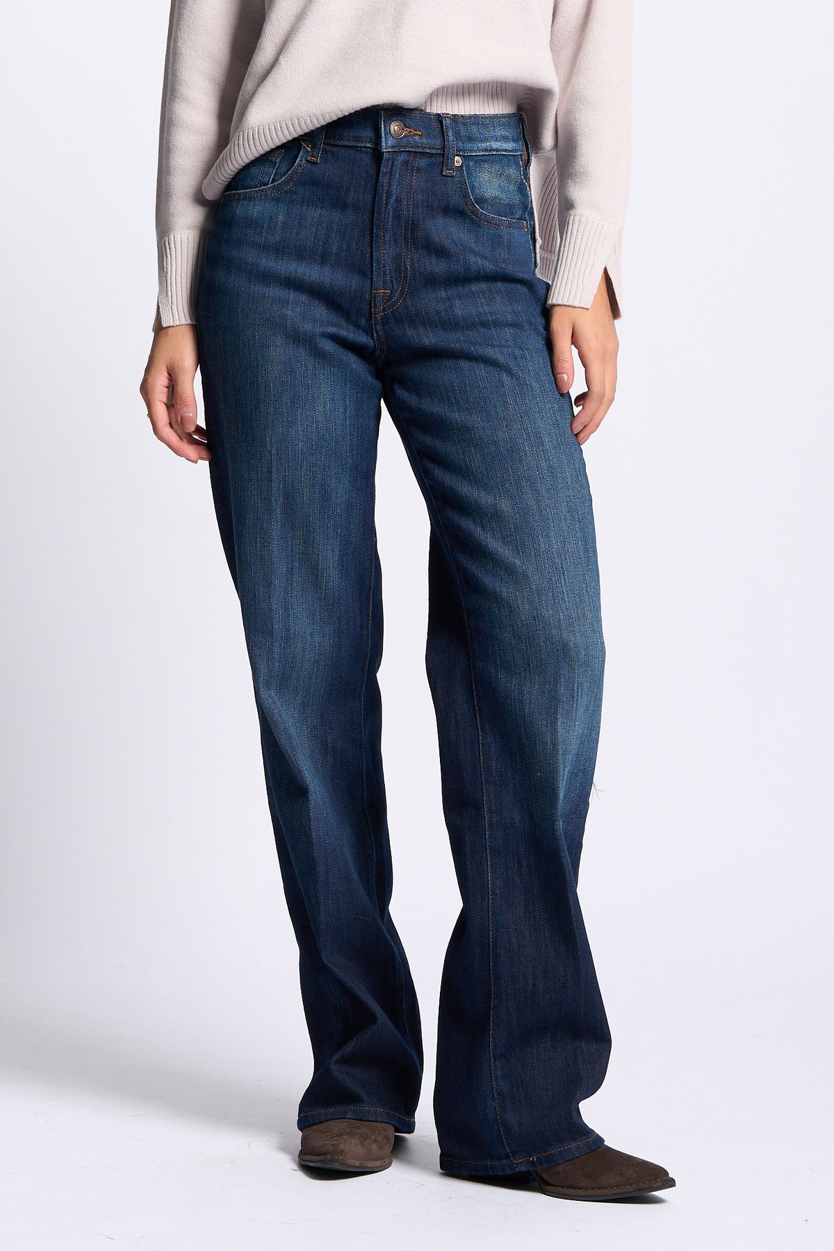 7 for all mankind Jeans Stovepipe Straight donna  blu scuro-3