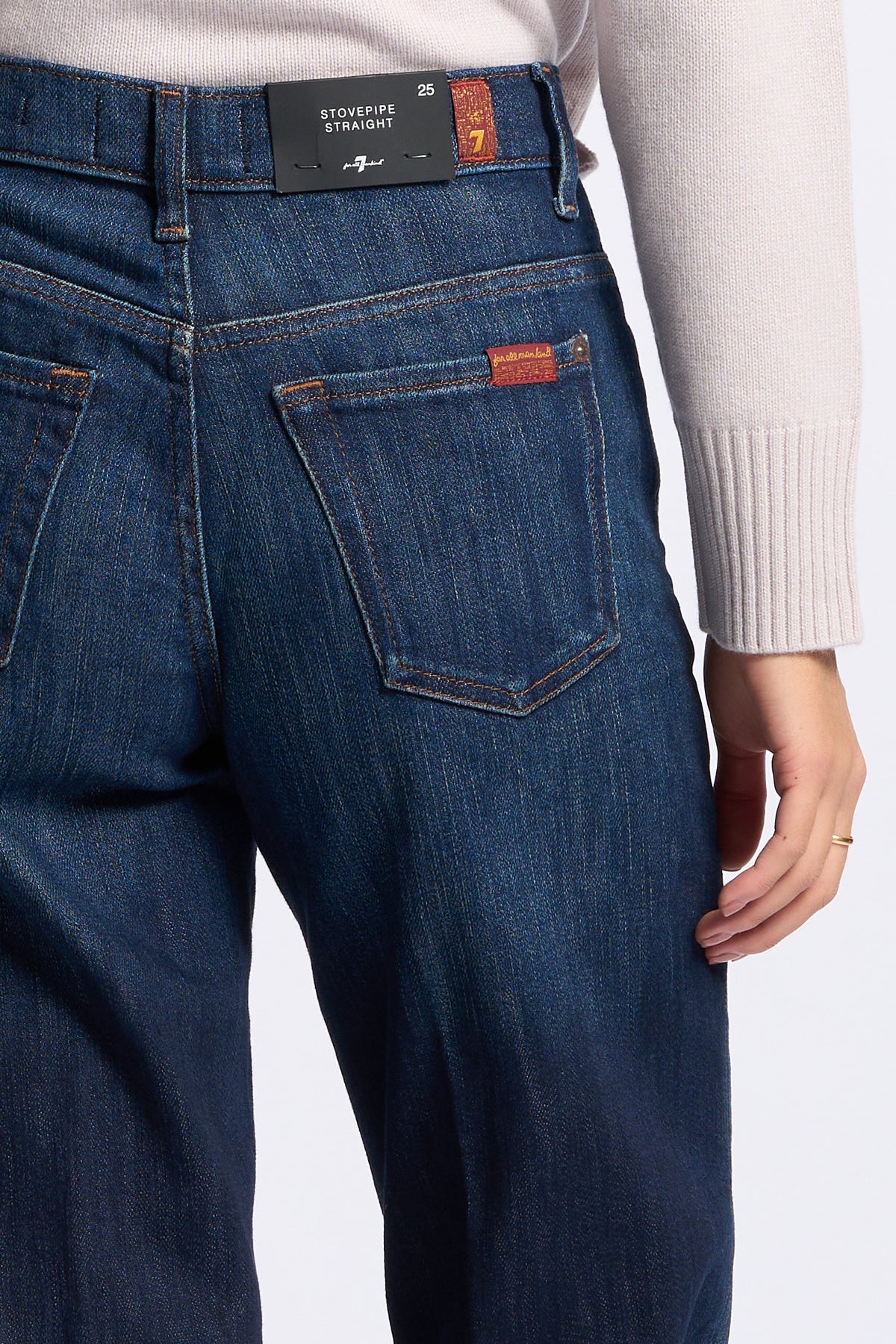 7 for all mankind Jeans Stovepipe Straight donna  blu scuro-5