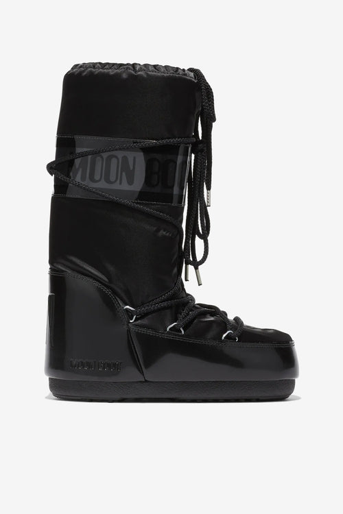Moon Boot Doposci Icon Glance nero da donna in satin