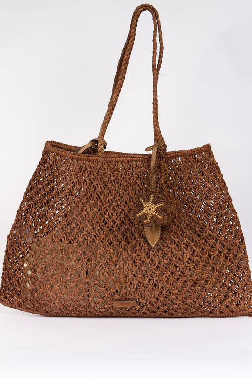 Afar Borsa Brigit in Rafia Cuoio Donna