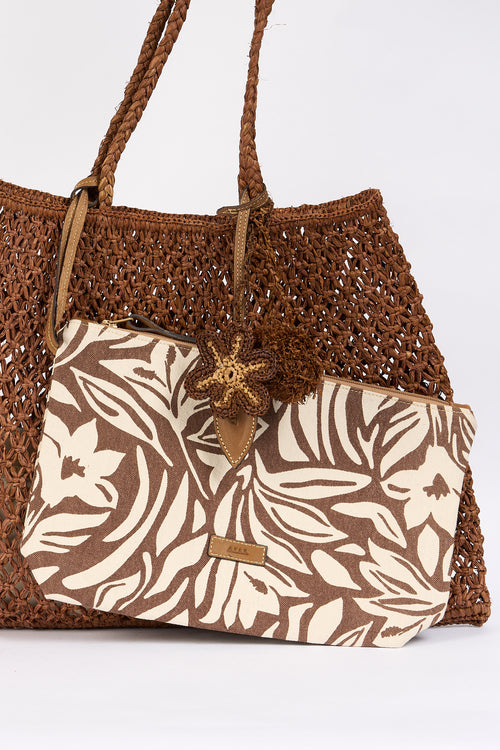 Afar Borsa Brigit in Rafia Cuoio Donna-2