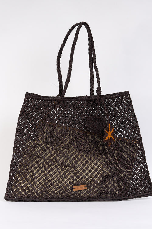 Afar Borsa Brigit in Rafia Ebano Donna