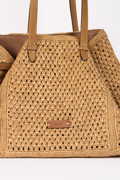 Afar Borsa Lucy Shopper in Rafia Donna-2