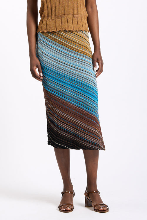 Akep Gonna Lurex Azzurro/Cammello Donna