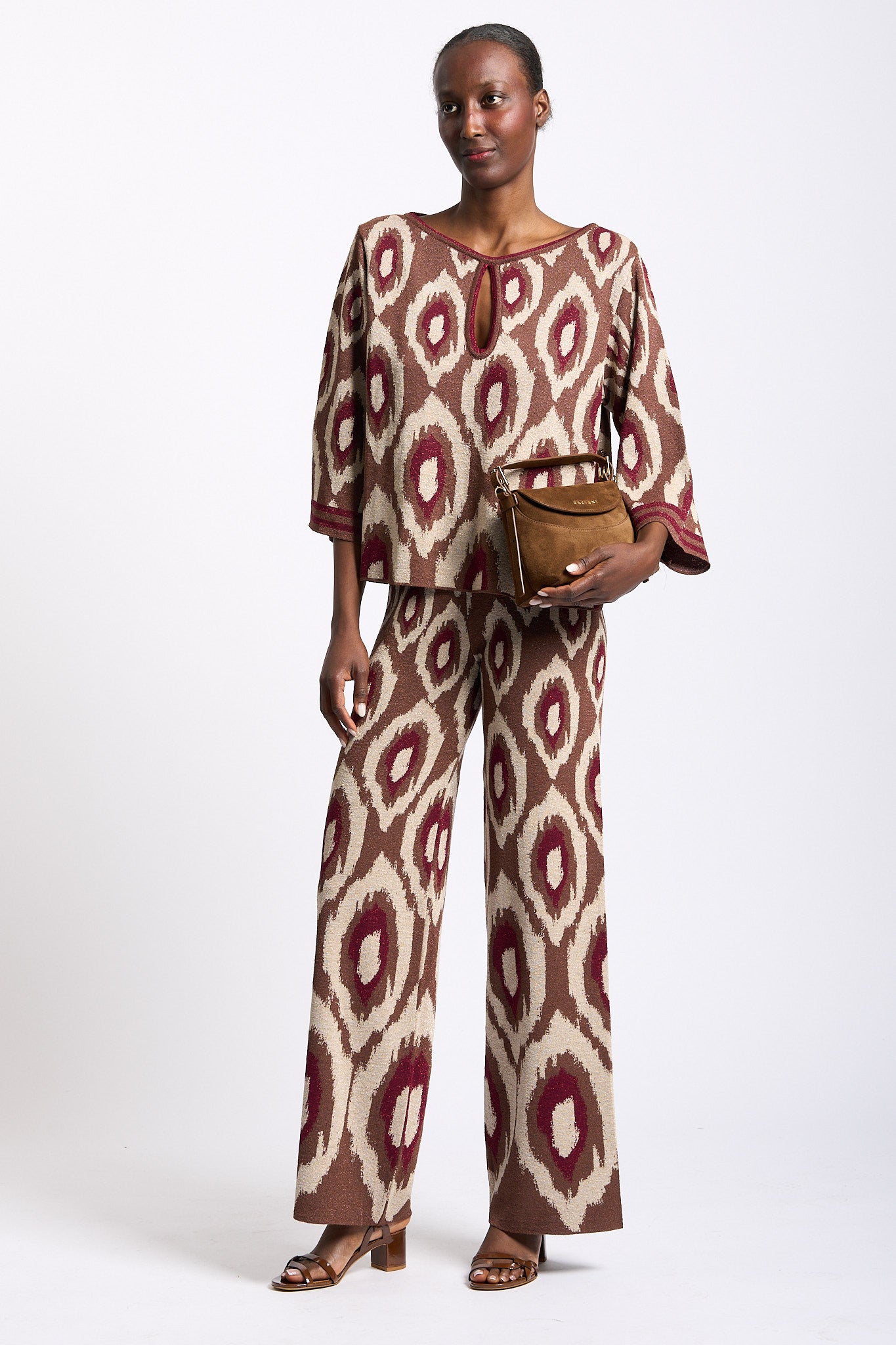 Akep Maglia Jacquard Cammello Donna-3