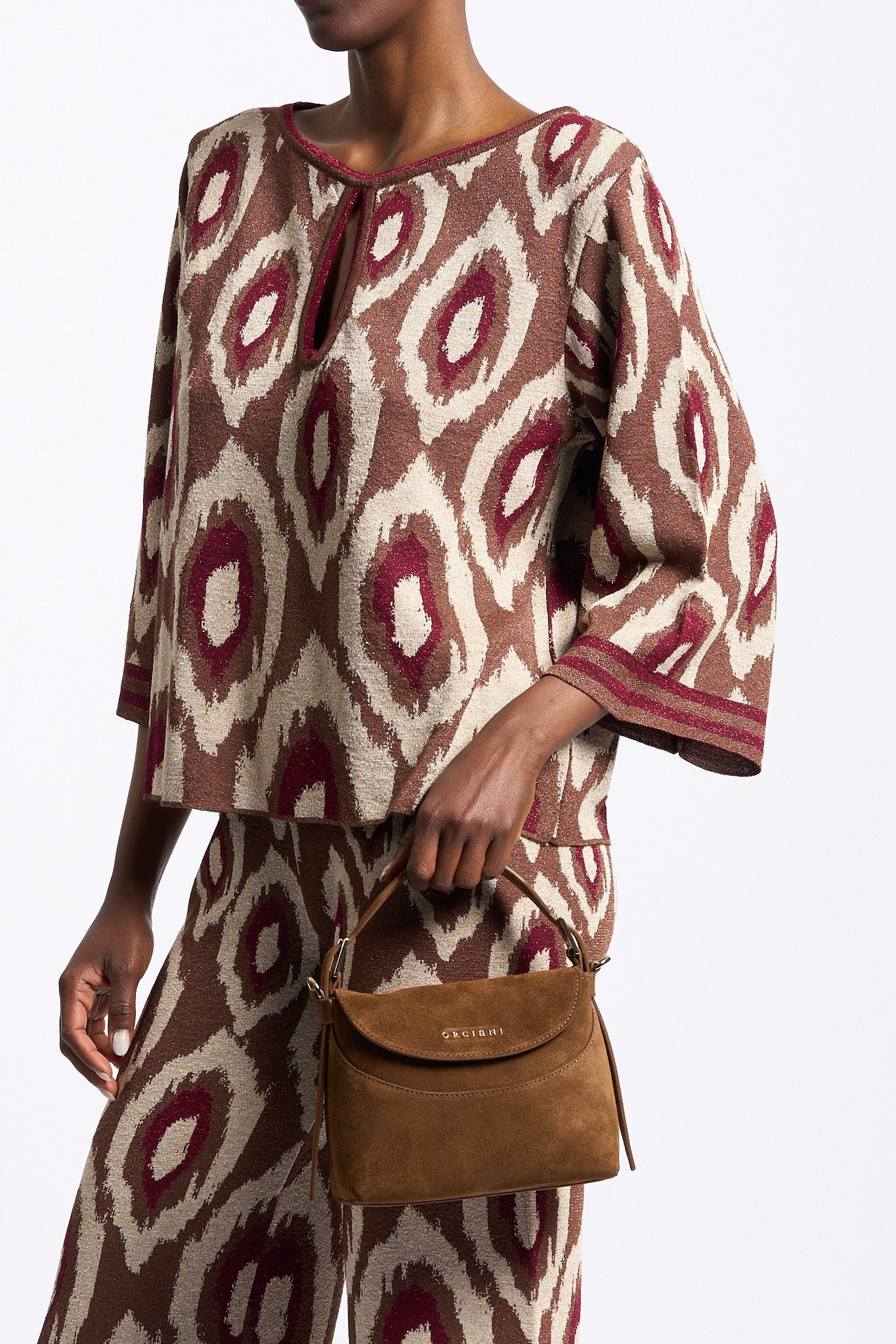 Akep Maglia Jacquard Cammello Donna-4