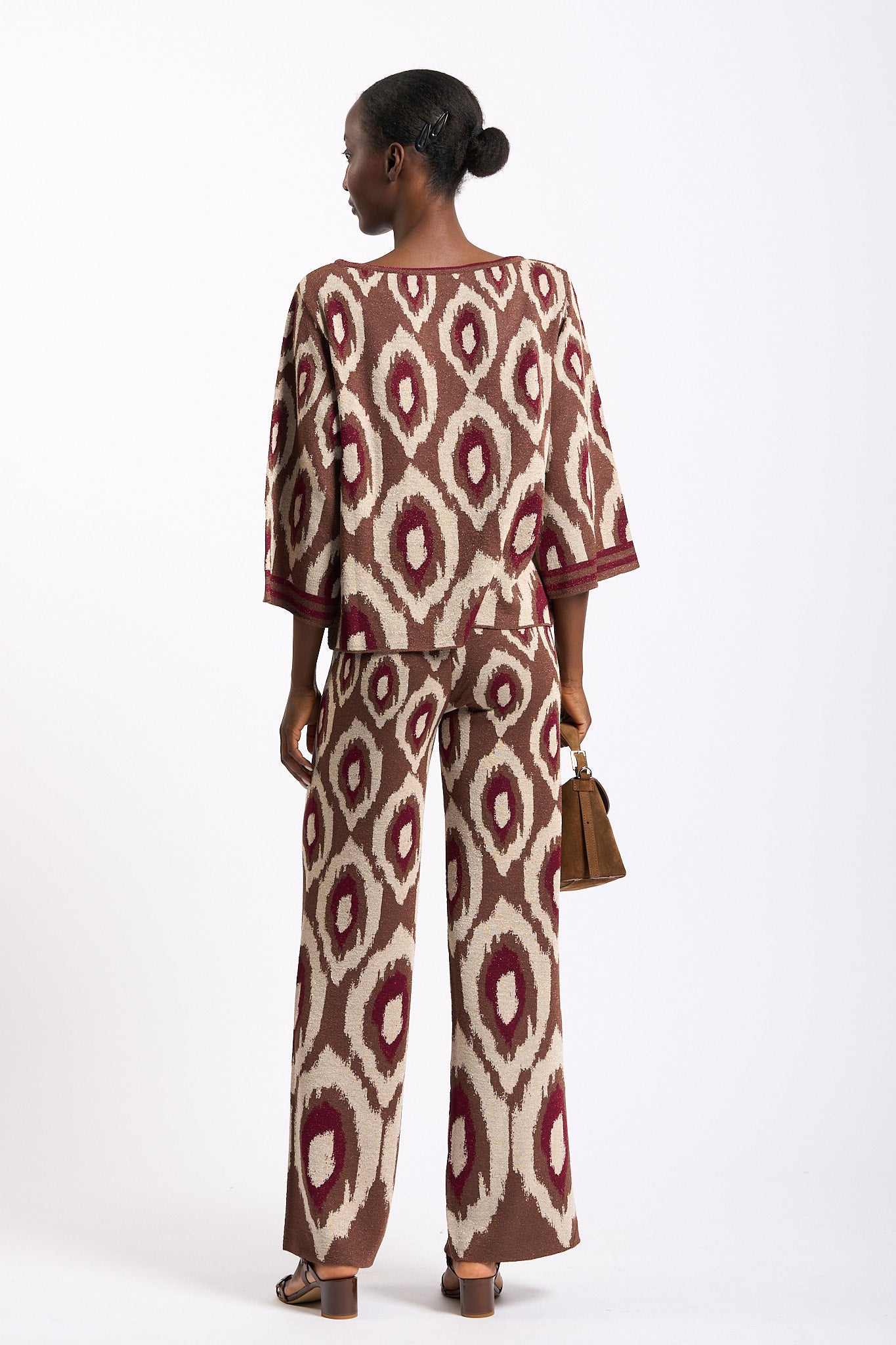 Akep Maglia Jacquard Cammello Donna-5