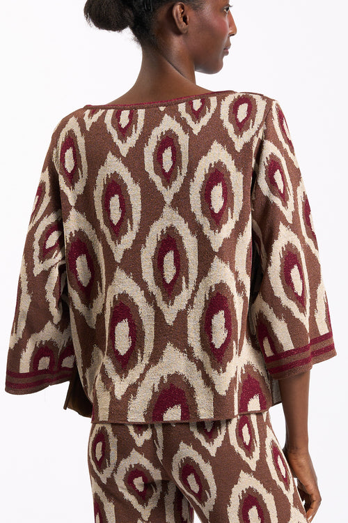 Akep Maglia Jacquard Cammello Donna-2