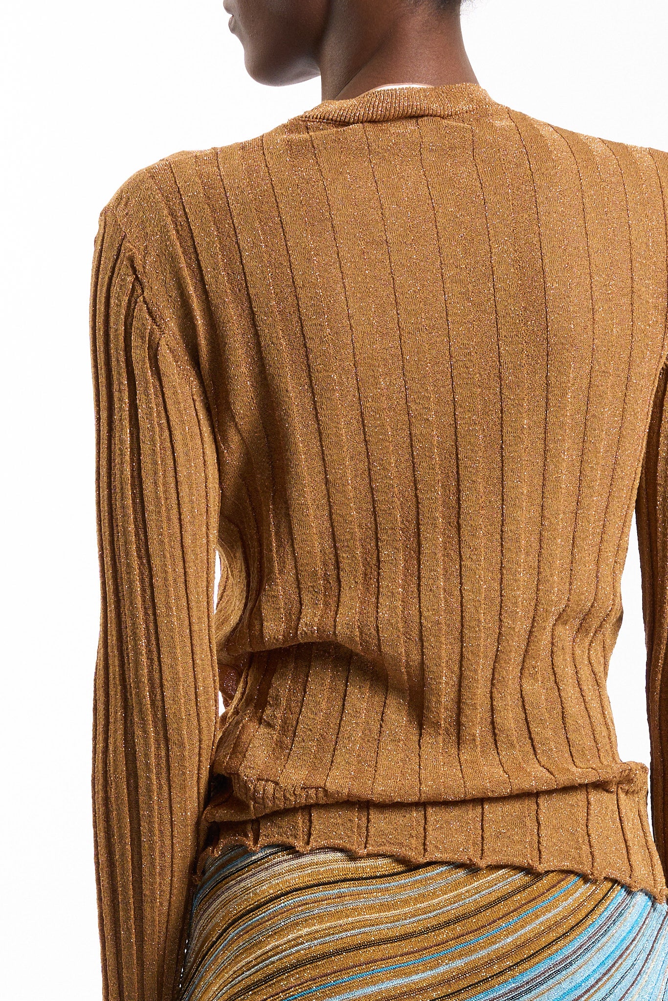 Akep Maglia Lurex Cammello Donna-4