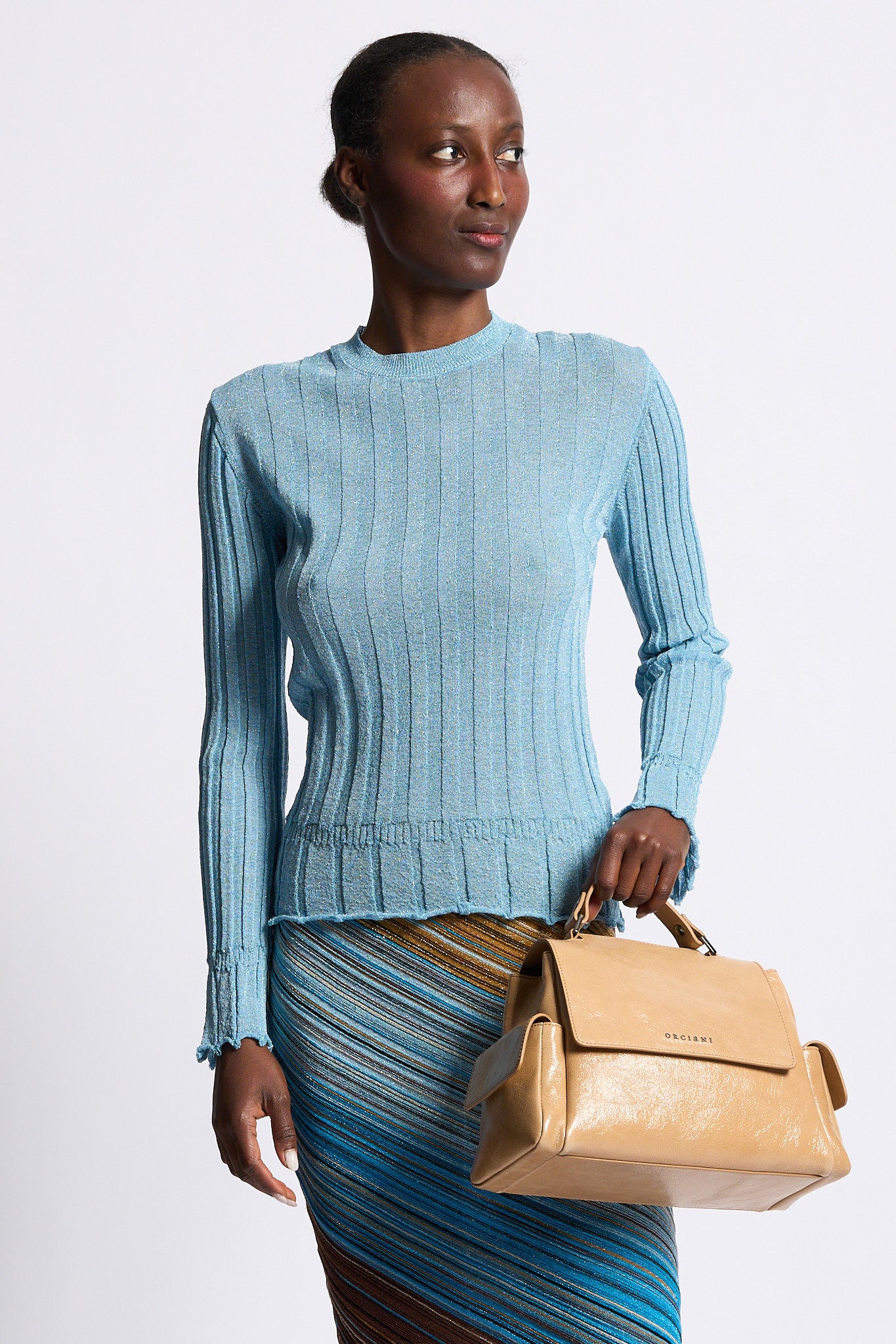 Akep Maglia Lurex Turchese Donna-4