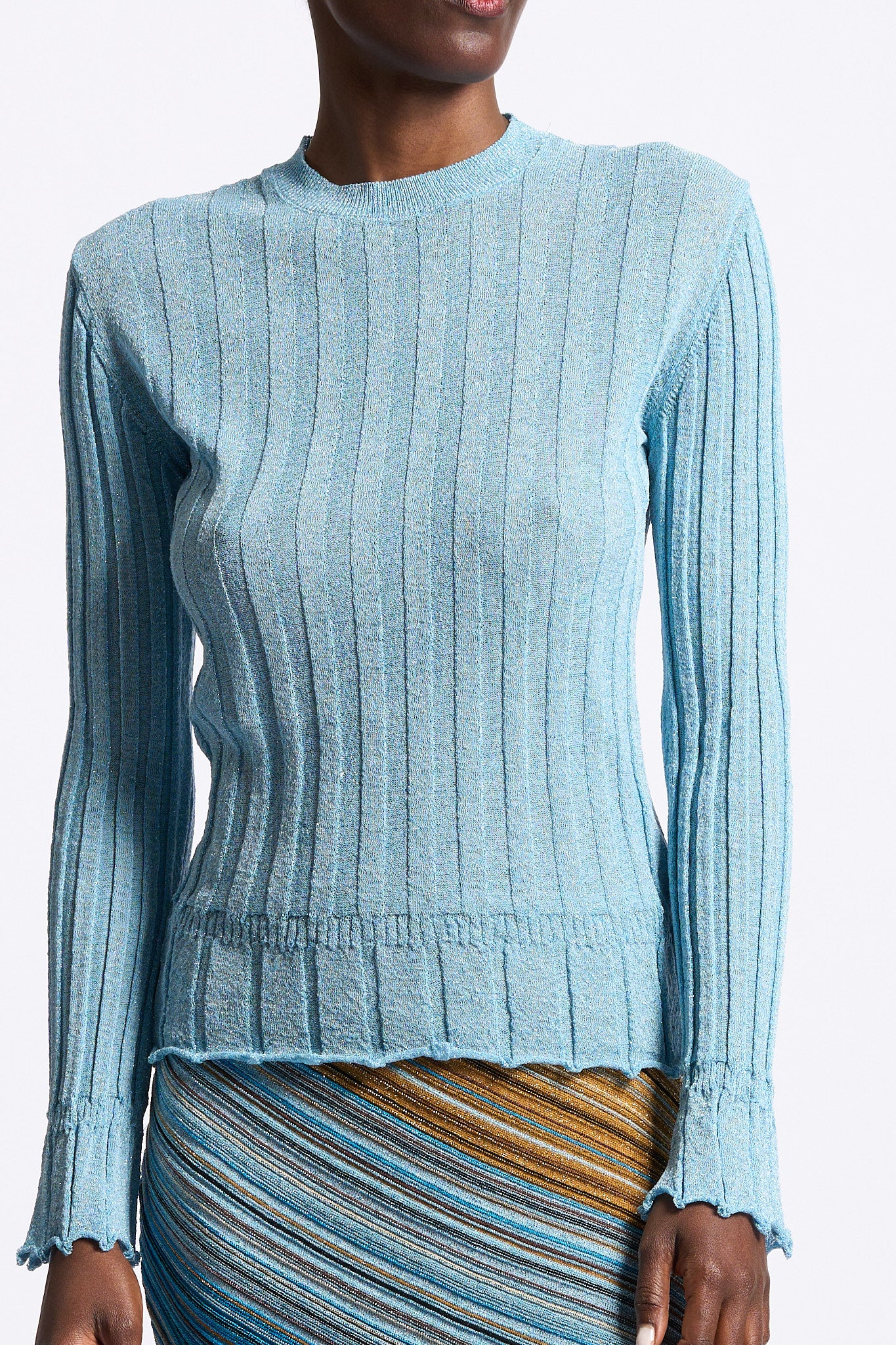 Akep Maglia Lurex Turchese Donna-6