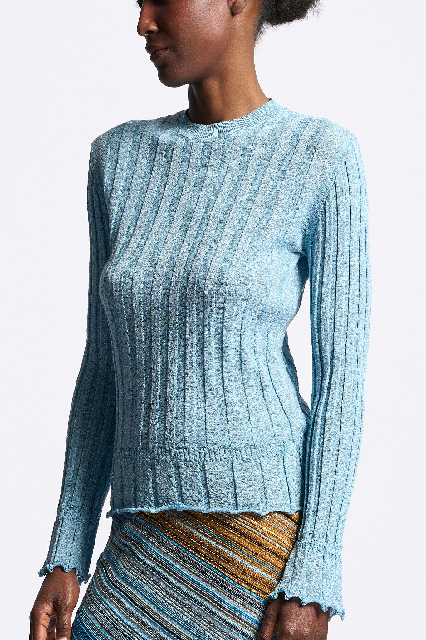 Akep Maglia Lurex Turchese Donna-2