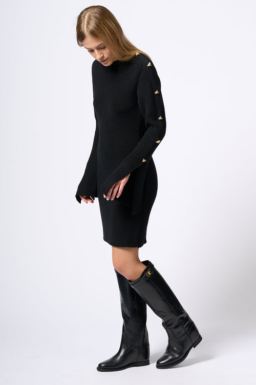 Akep Minidress Bottoni Nero Donna