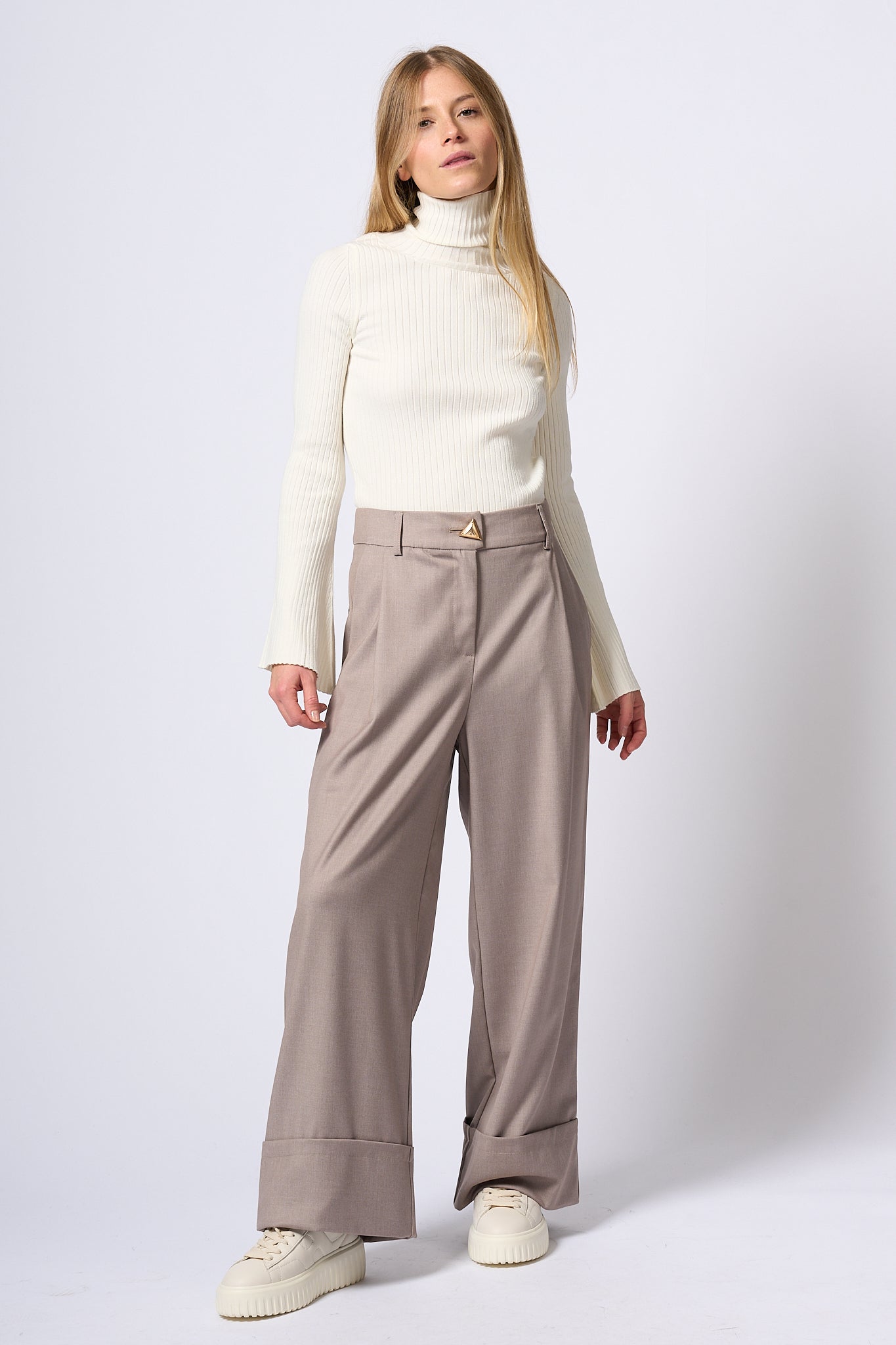 Akep Pantalone Grigio Donna-3