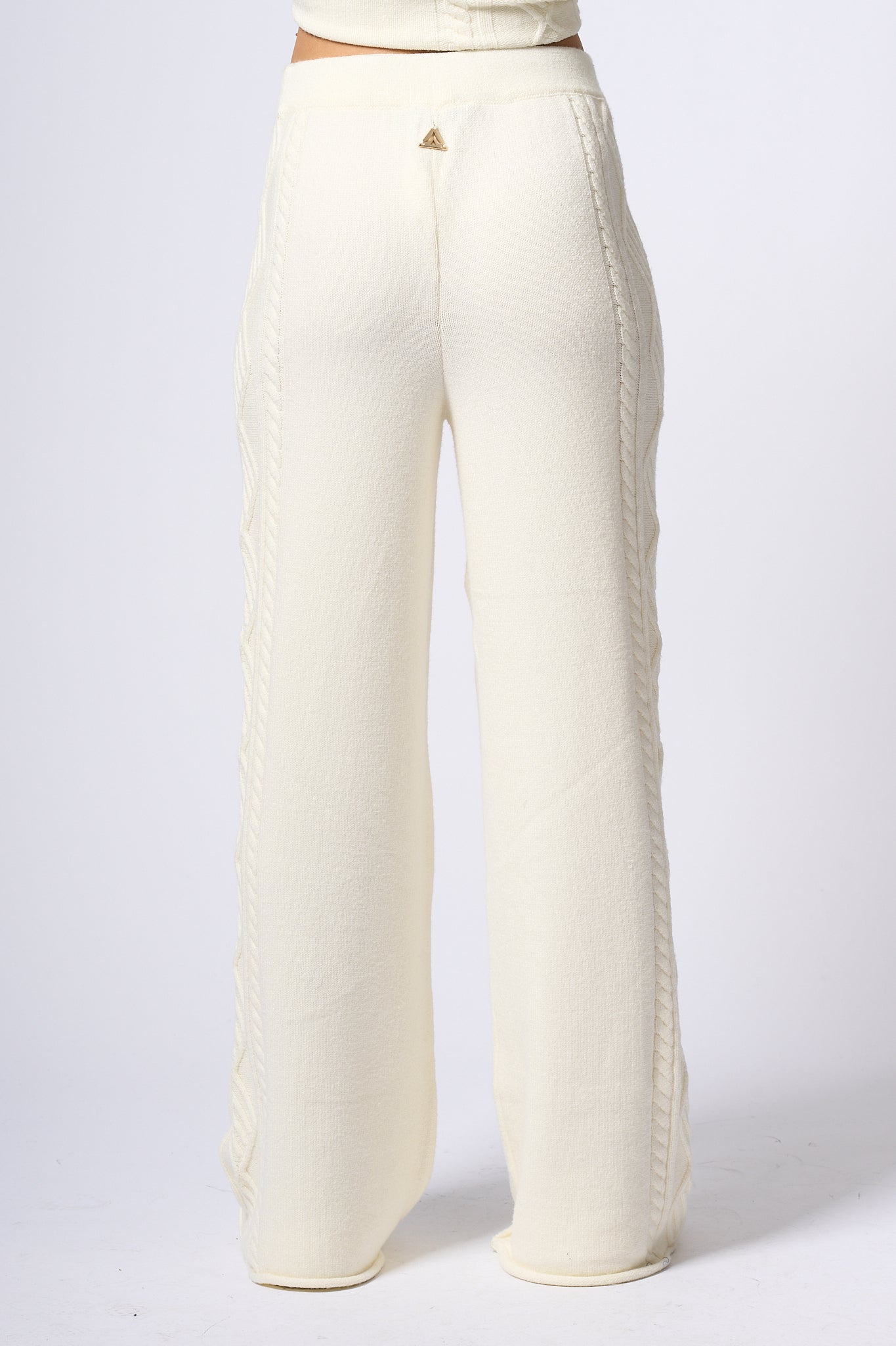 Akep Pantalone Treccia Panna Donna-5