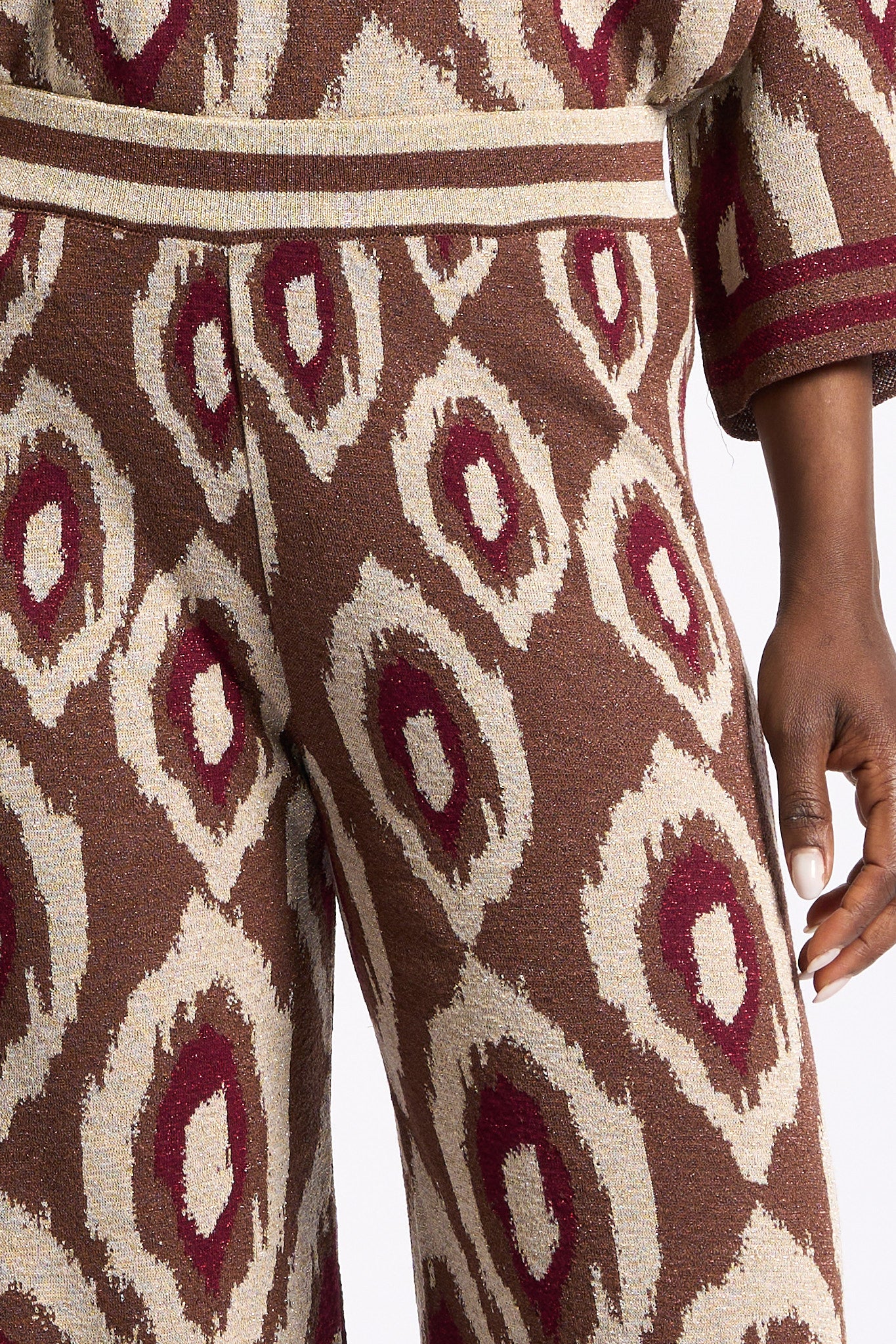 Akep Pantaloni Stampa Cammello Donna-4