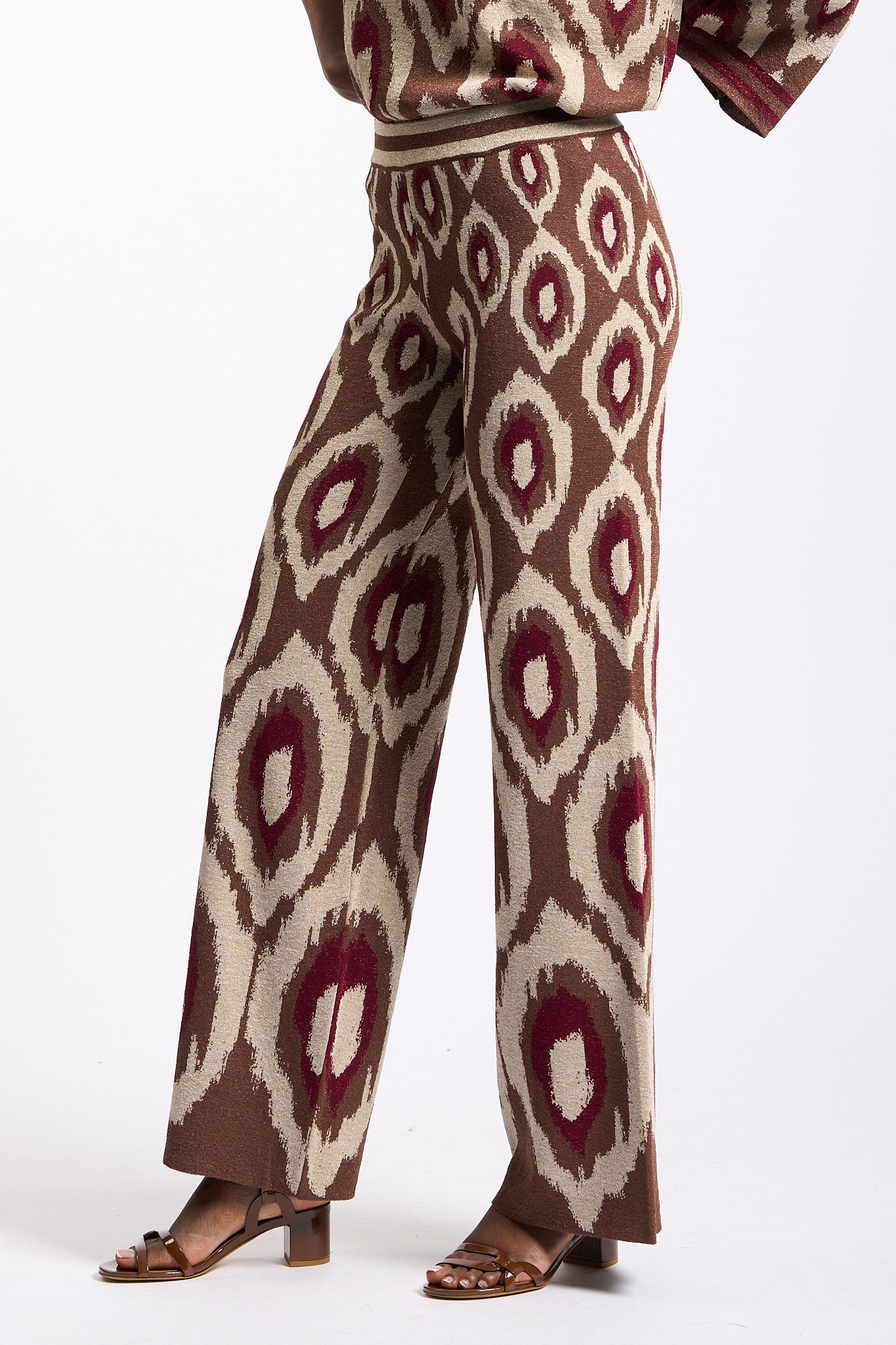 Akep Pantaloni Stampa Cammello Donna-1