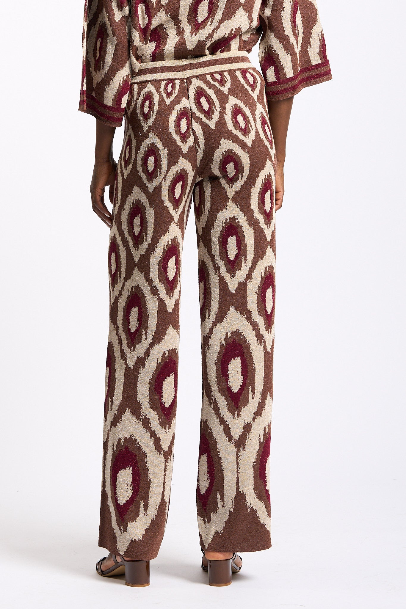 Akep Pantaloni Stampa Cammello Donna-5