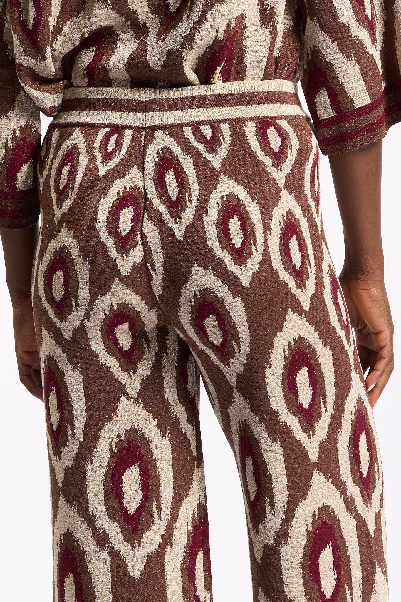 Akep Pantaloni Stampa Cammello Donna-6