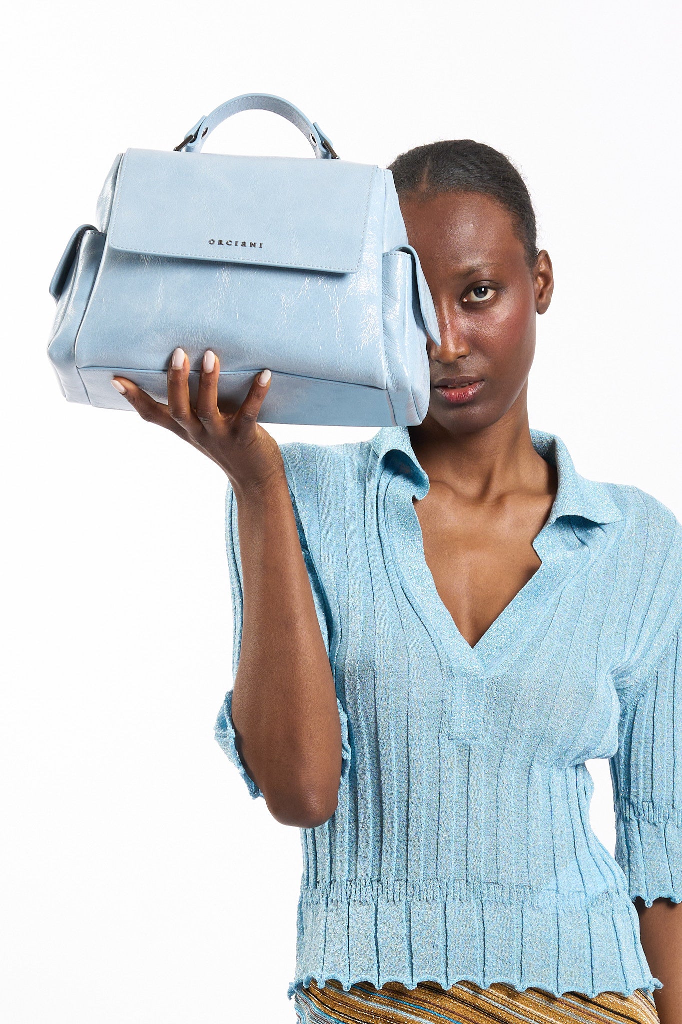 Akep Polo Lurex Turchese Donna-5