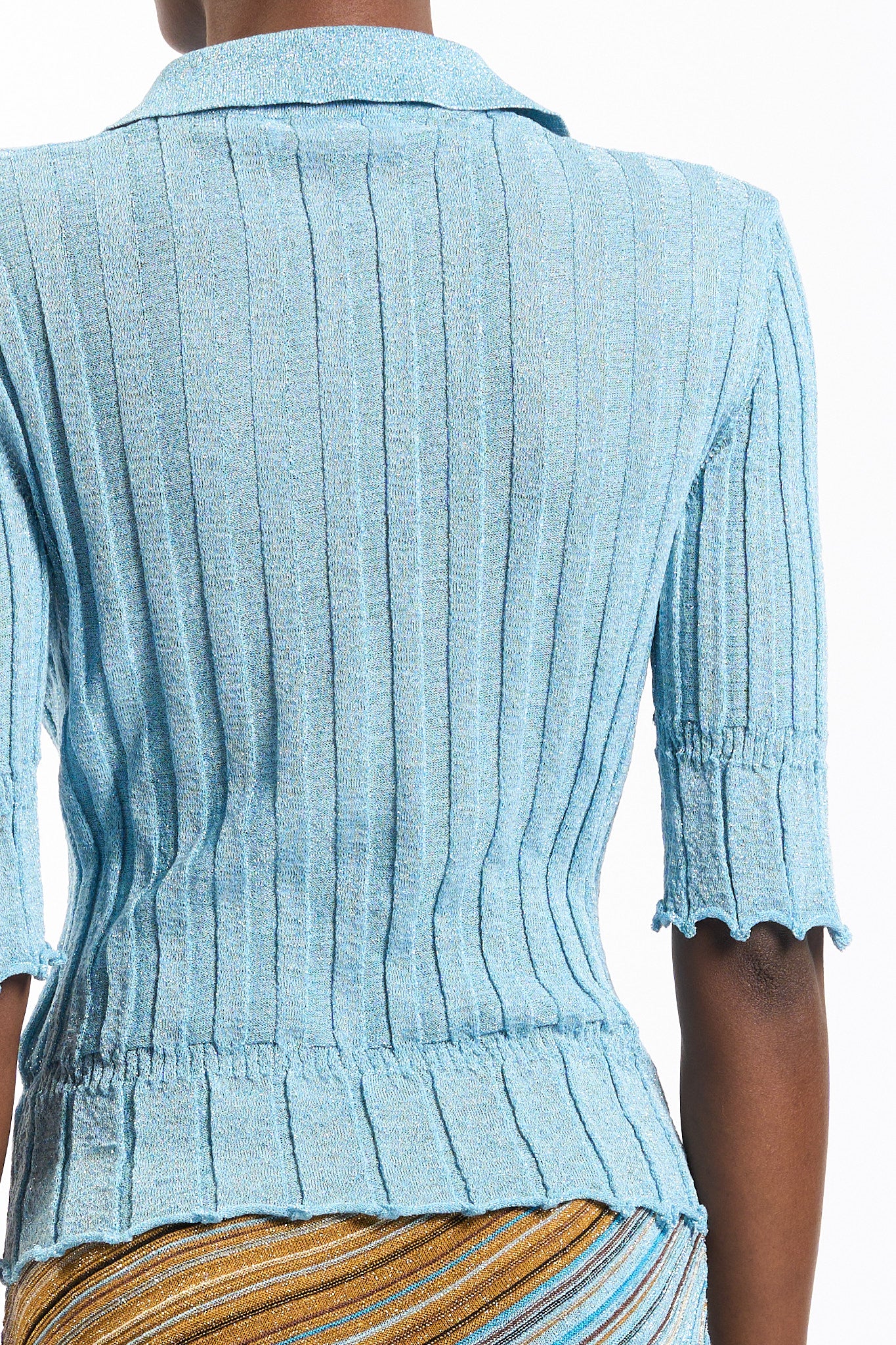 Akep Polo Lurex Turchese Donna-2