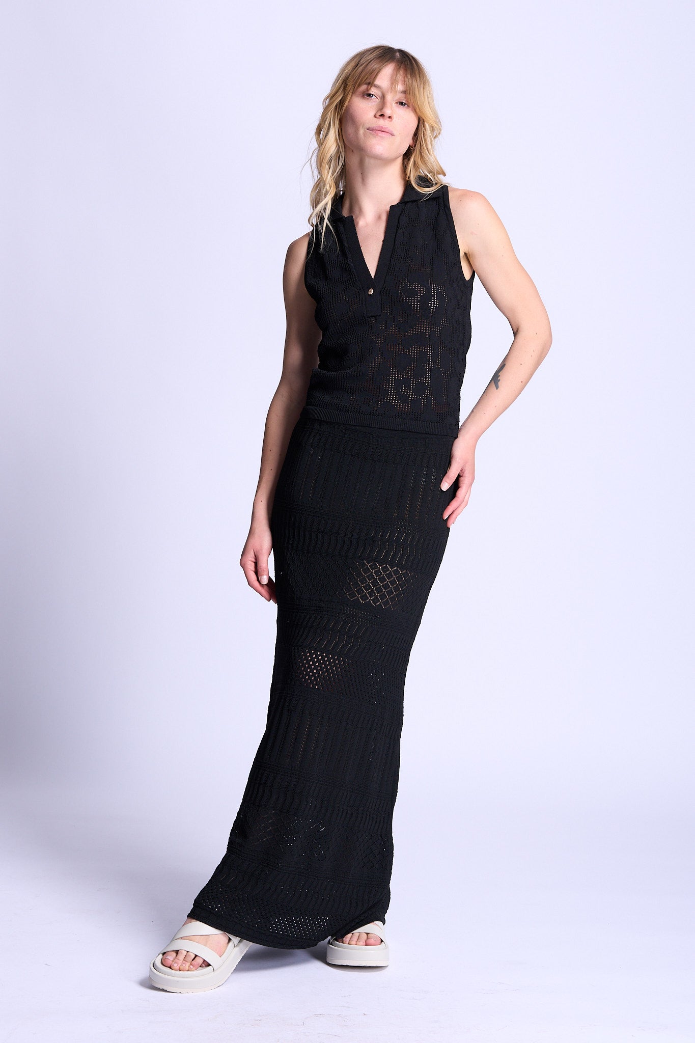 Akep Polo Punto Pizzo Nero Donna-4