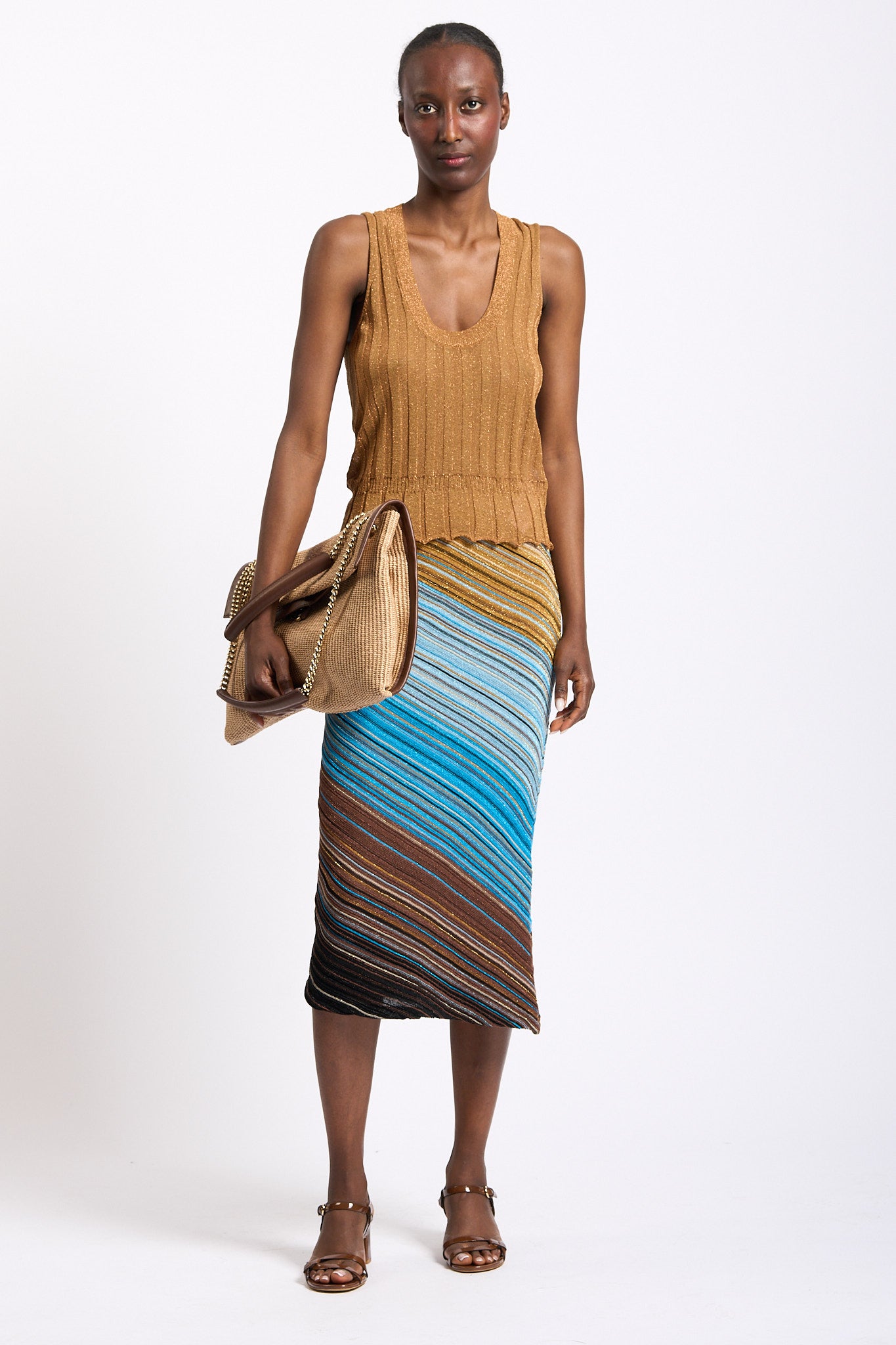 Akep Top Lurex Cammello Donna-3