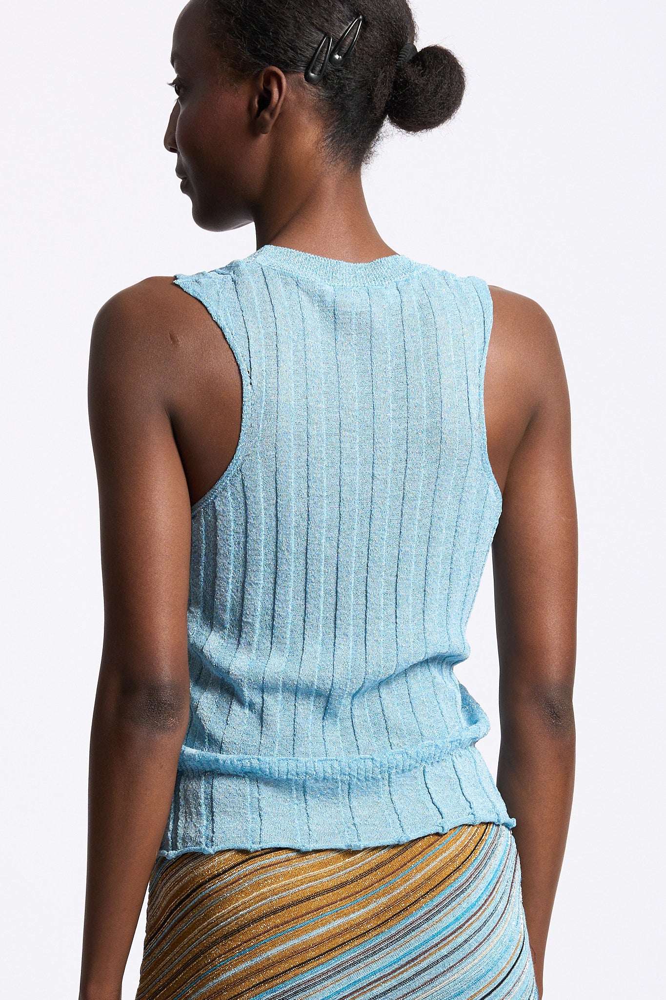 Akep Top Lurex Turchese Donna-2