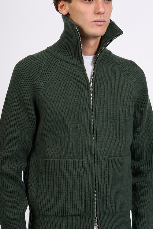 Albarena Cardigan Full Zip Verdone Uomo-2
