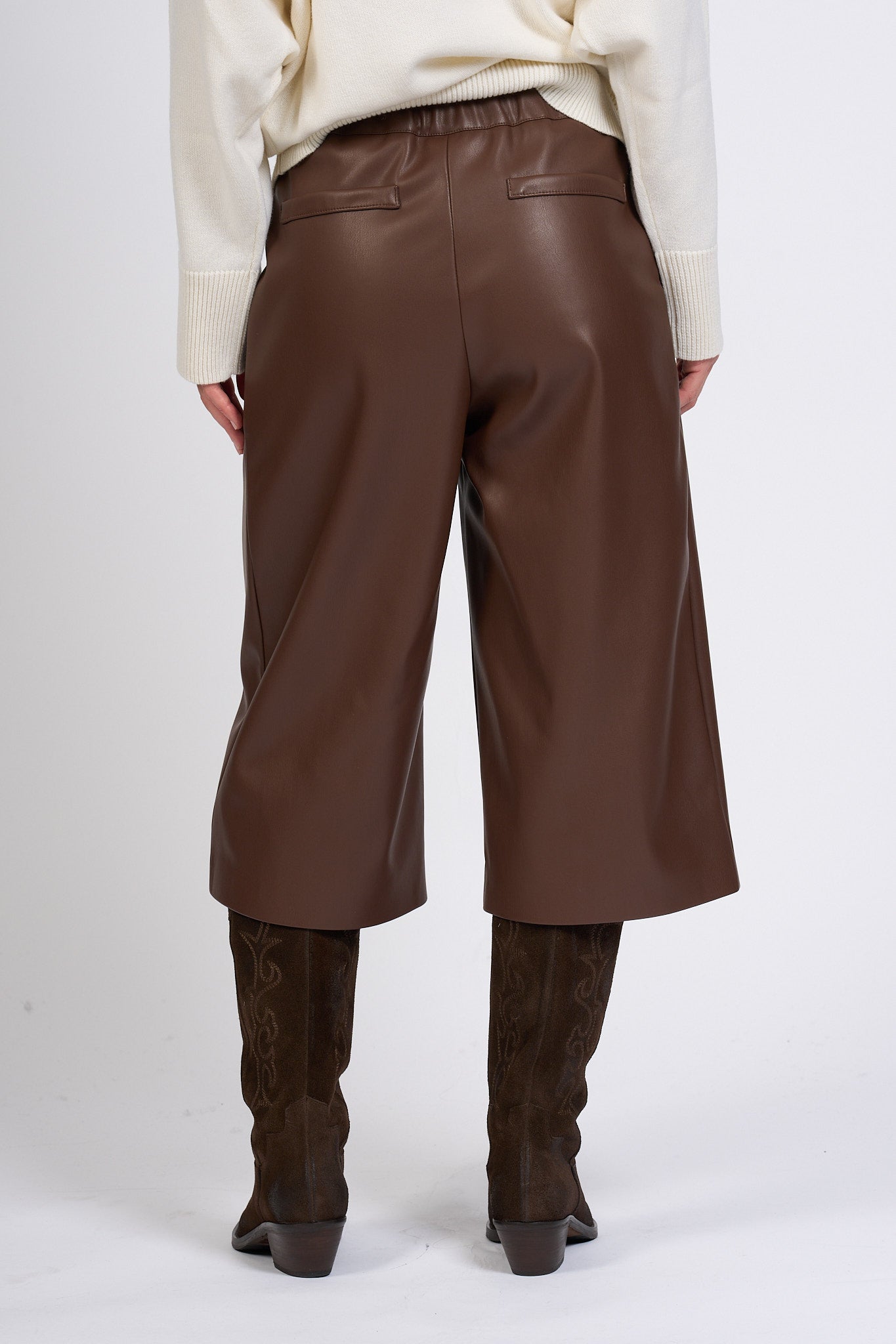 Alpha Bermuda Ecopelle Moro Donna-4