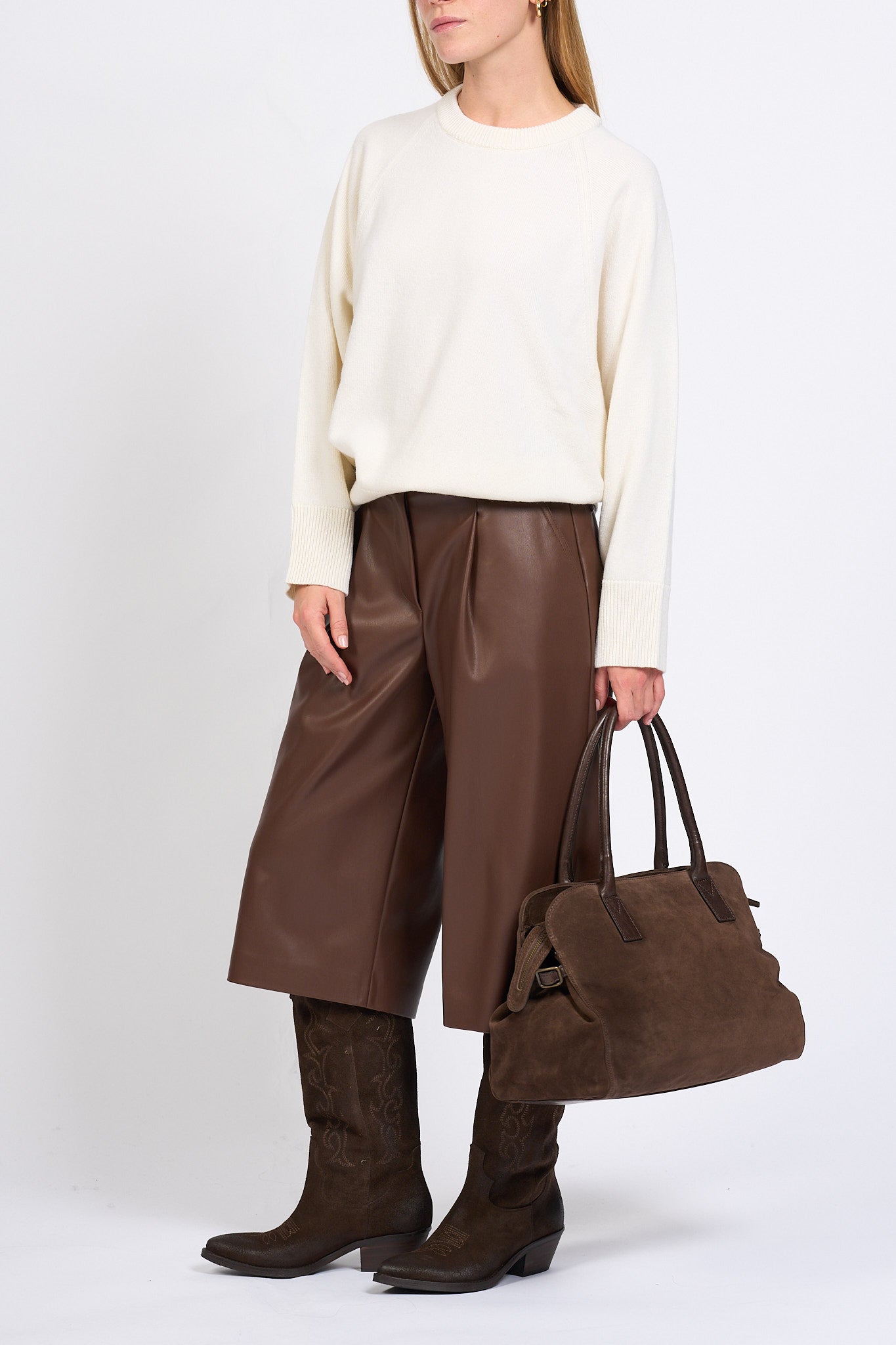 Alpha Bermuda Ecopelle Moro Donna-8