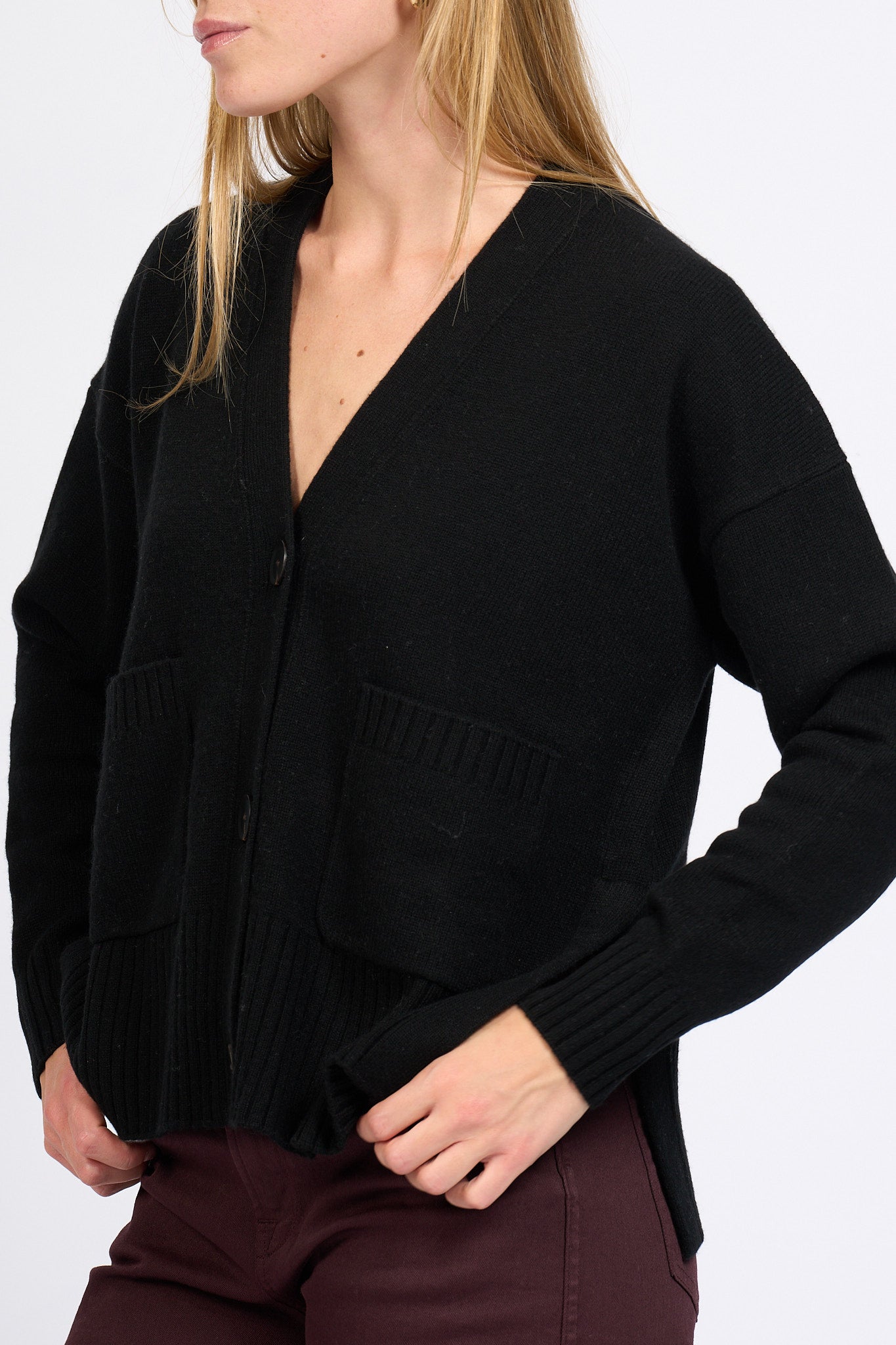 Alpha Cardigan Nero Donna-1