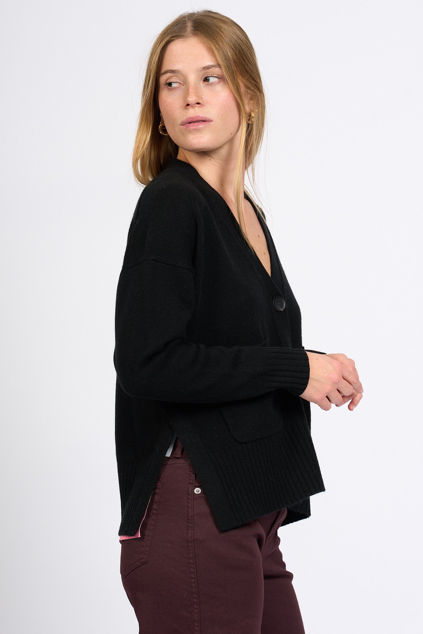 Alpha Cardigan Nero Donna-5