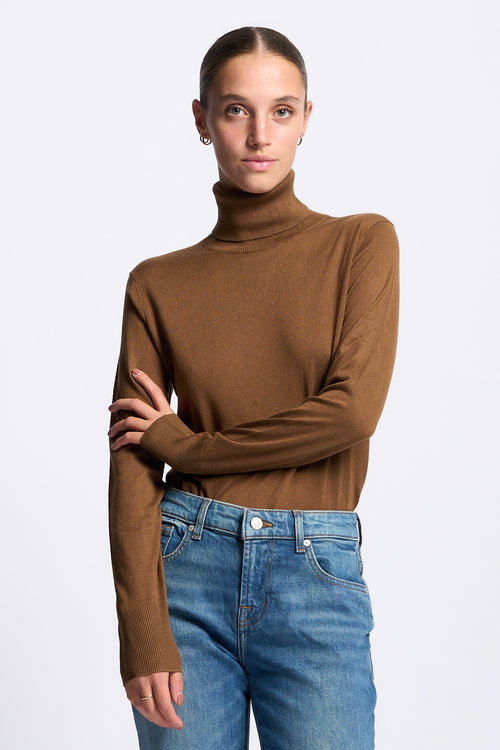 Alpha Dolcevita Seta Cashmere Donna color Tabacco-2