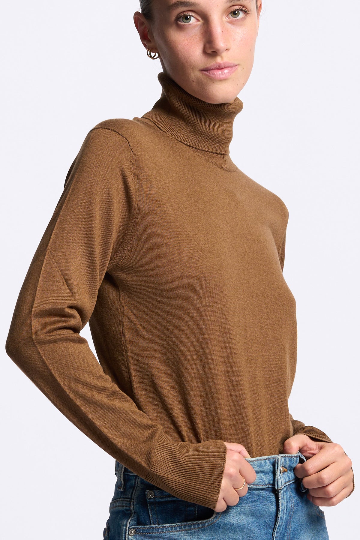 Alpha Dolcevita Seta Cashmere Donna color Tabacco-4