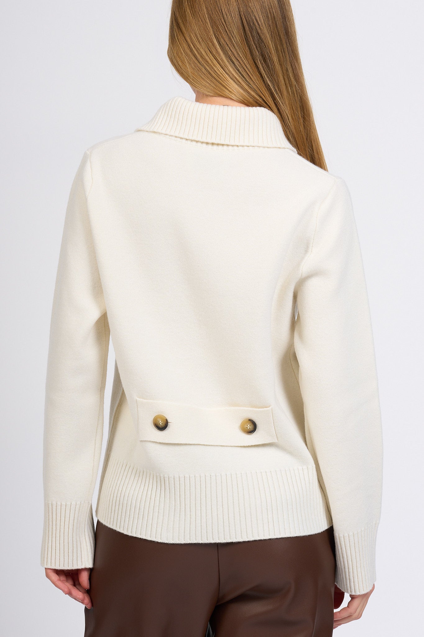 Alpha Giacca Maglia Latte Donna-5