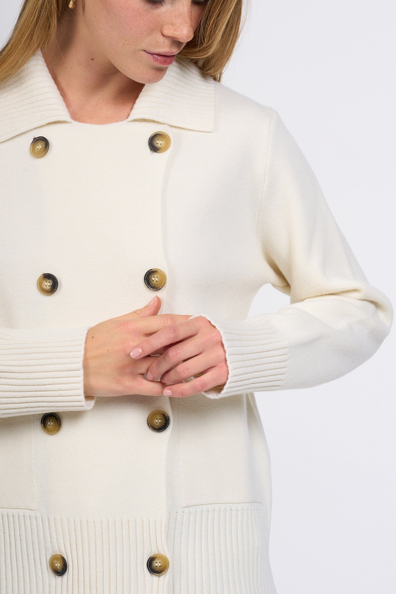 Alpha Giacca Maglia Latte Donna-6